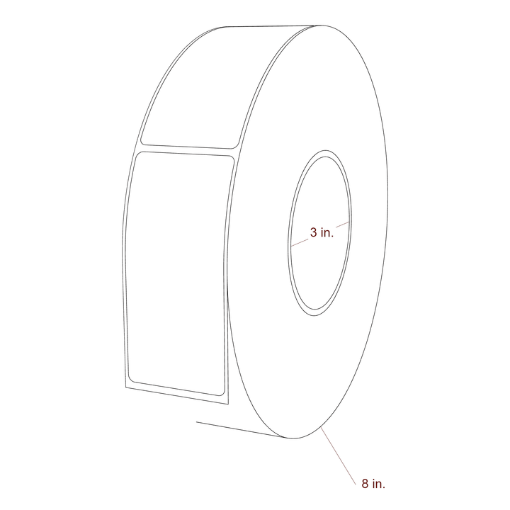 1.875" x 4" Rectangle Roll for Epson C6000 & Epson C8000 Printers; 1.875" x 4" Rectangle Label Diagram