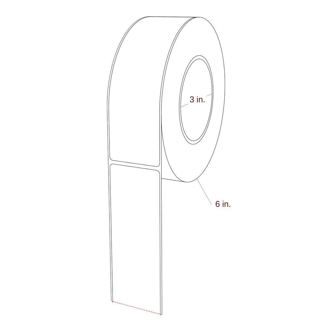 1.875" x 6.375" Rectangle Roll for Epson ColorWorks & Primera Printers; 1.875" x 6.375" Rectangle Label Diagram
