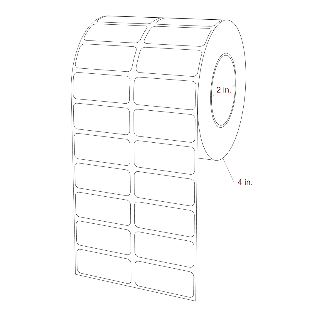 1.8" x 0.75" Rectangle Roll for Epson ColorWorks & Primera Printers; 1.8" x 0.75" Rectangle Label Diagram