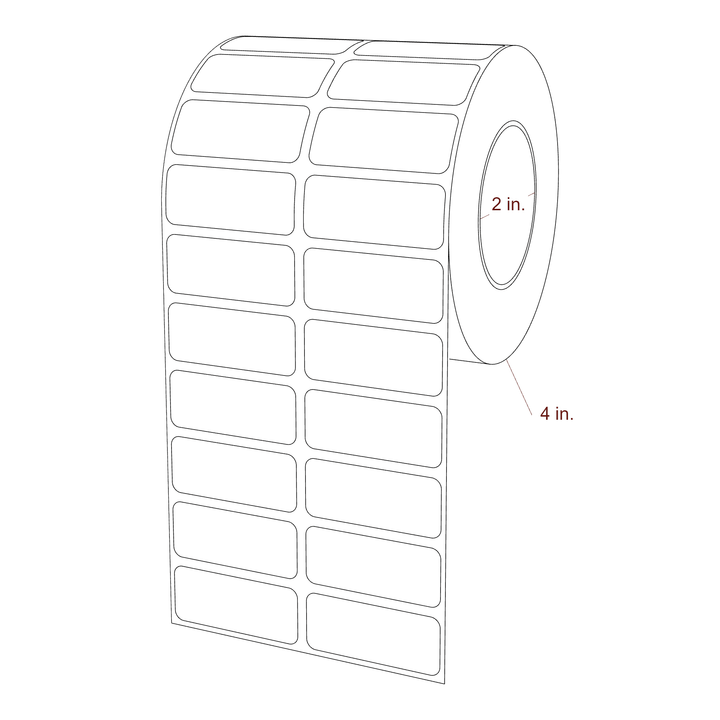 1.8" x 0.75" Rectangle Roll for Epson ColorWorks & Primera Printers; 1.8" x 0.75" Rectangle Label Diagram