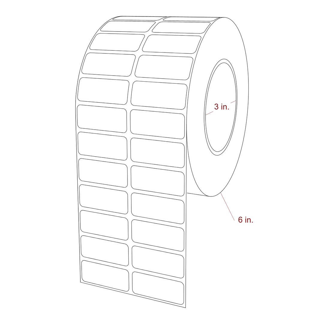 1.8" x 0.75" Rectangle Roll for Epson ColorWorks & Primera Printers; 1.8" x 0.75" Rectangle Label Diagram