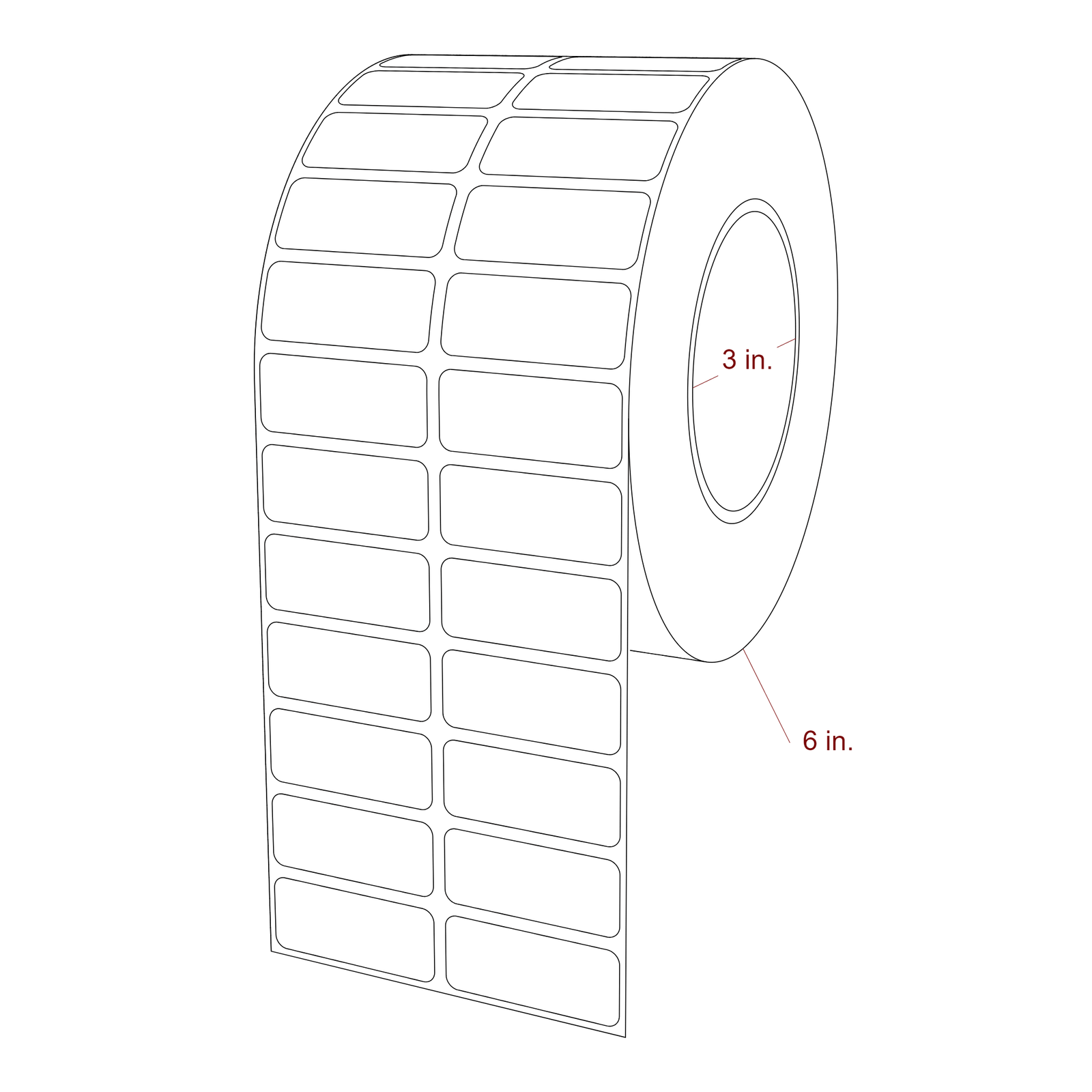 1.8" x 0.75" Rectangle Roll for Epson ColorWorks & Primera Printers; 1.8" x 0.75" Rectangle Label Diagram