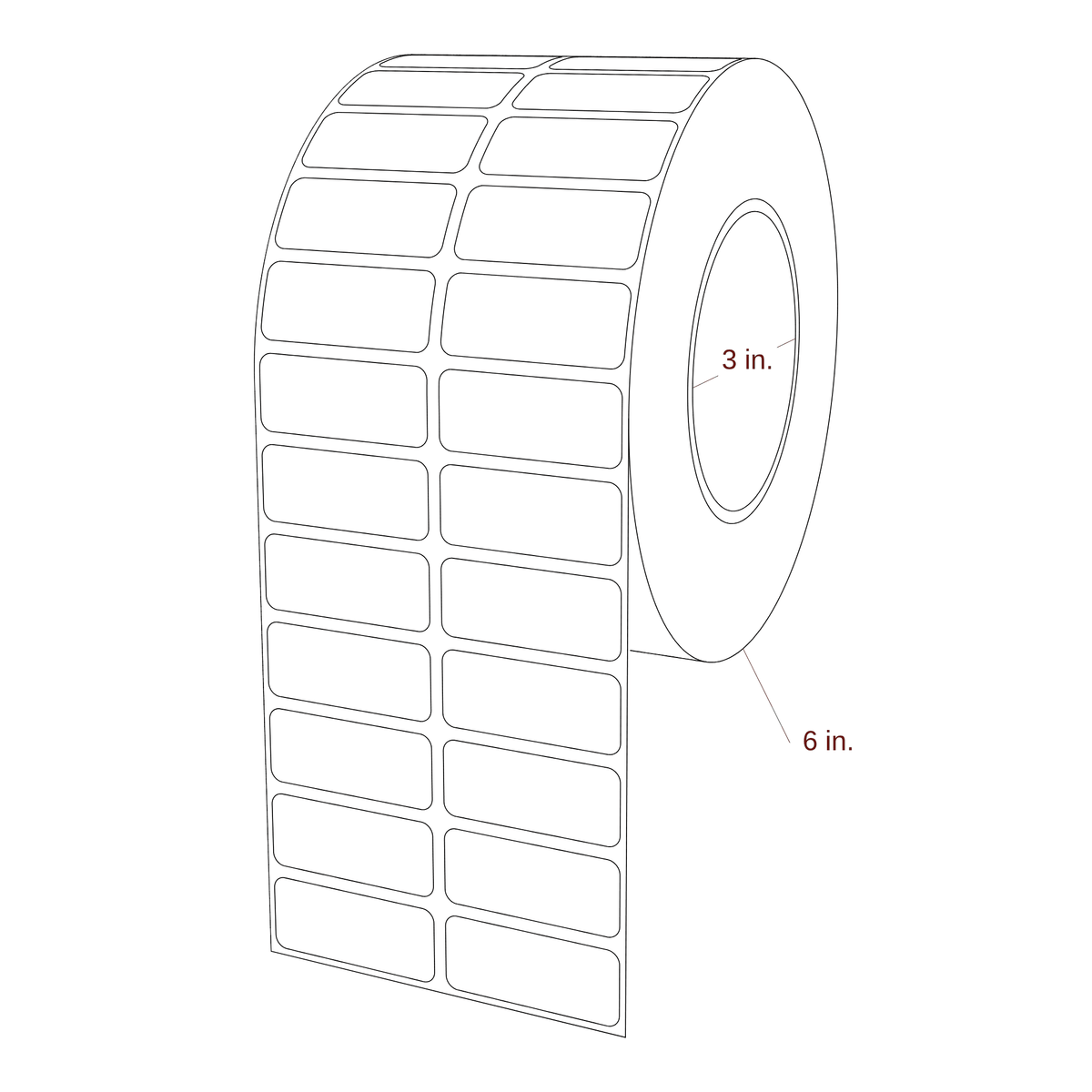 1.8" x 0.75" Rectangle Roll for Epson ColorWorks & Primera Printers; 1.8" x 0.75" Rectangle Label Diagram