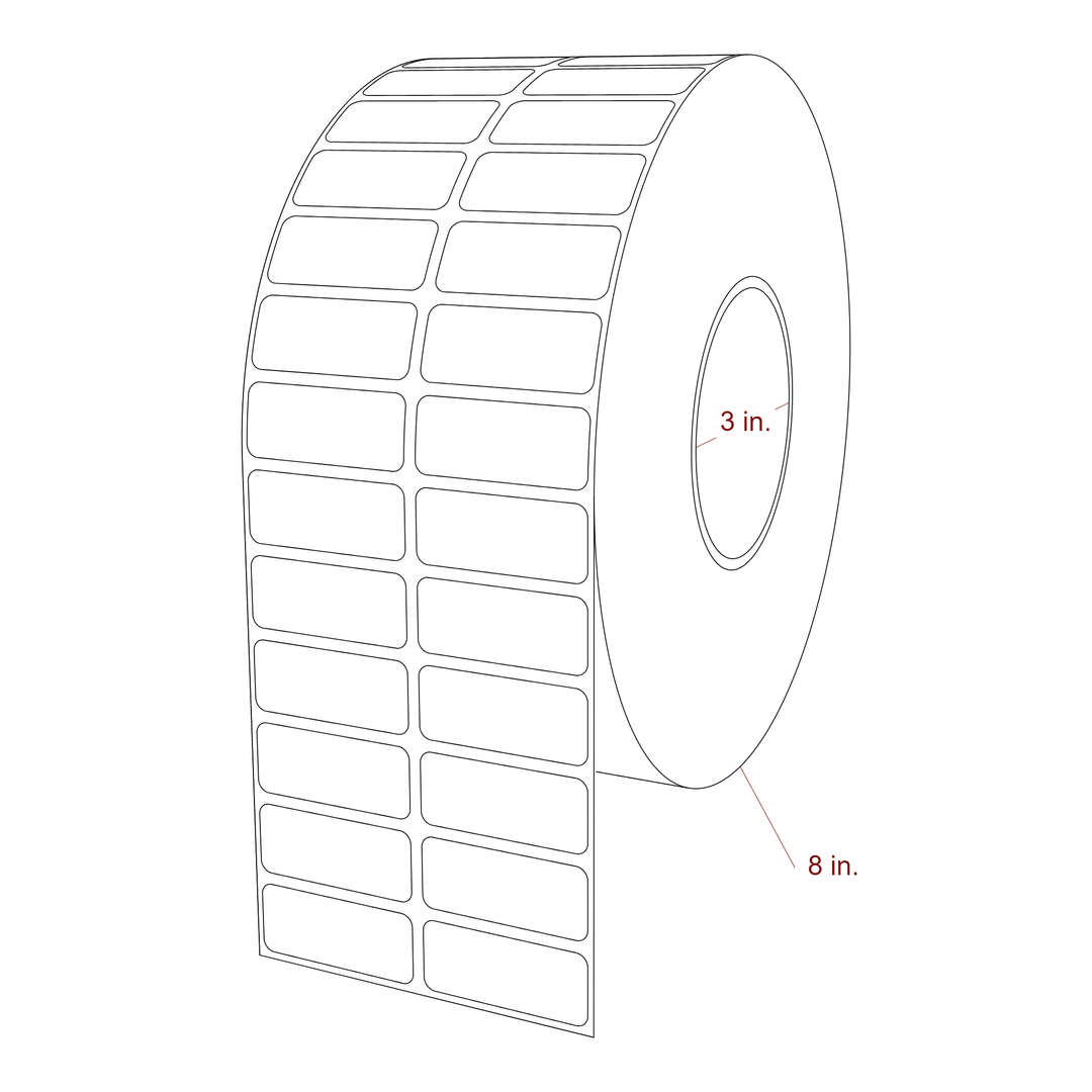 1.8" x 0.75" Inkjet Label Rolls | 2-Up | Fits Epson ColorWorks & Primera