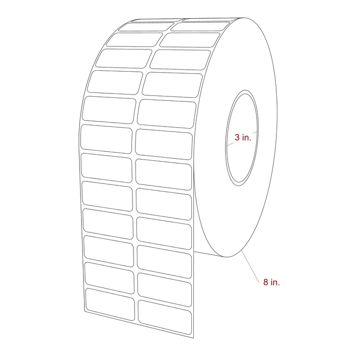 1.8" x 0.75" Inkjet Label Rolls | 2-Up | Fits Epson ColorWorks & Primera