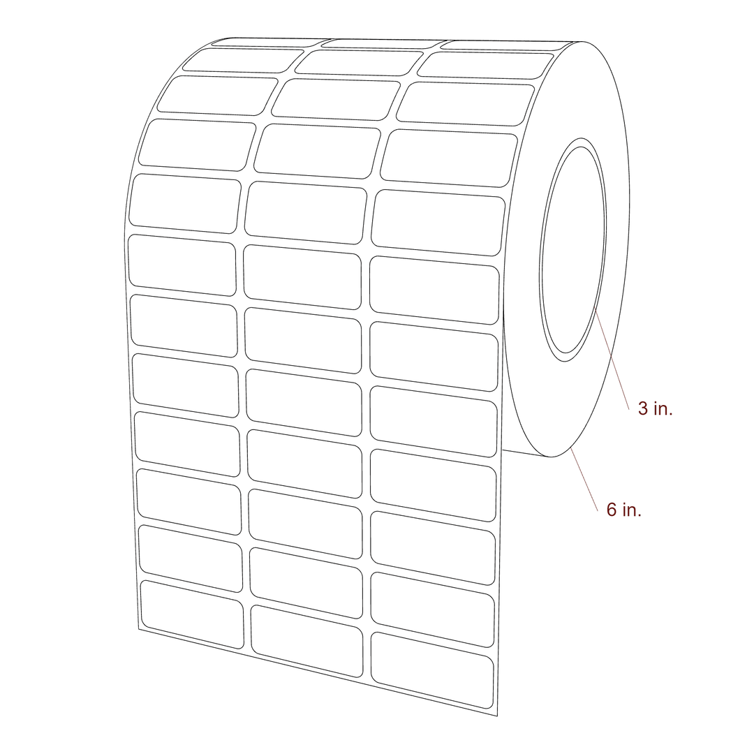 1.8" x 0.75" Rectangle Roll for Epson ColorWorks & Primera Printers; 1.8" x 0.75" Rectangle Label Diagram