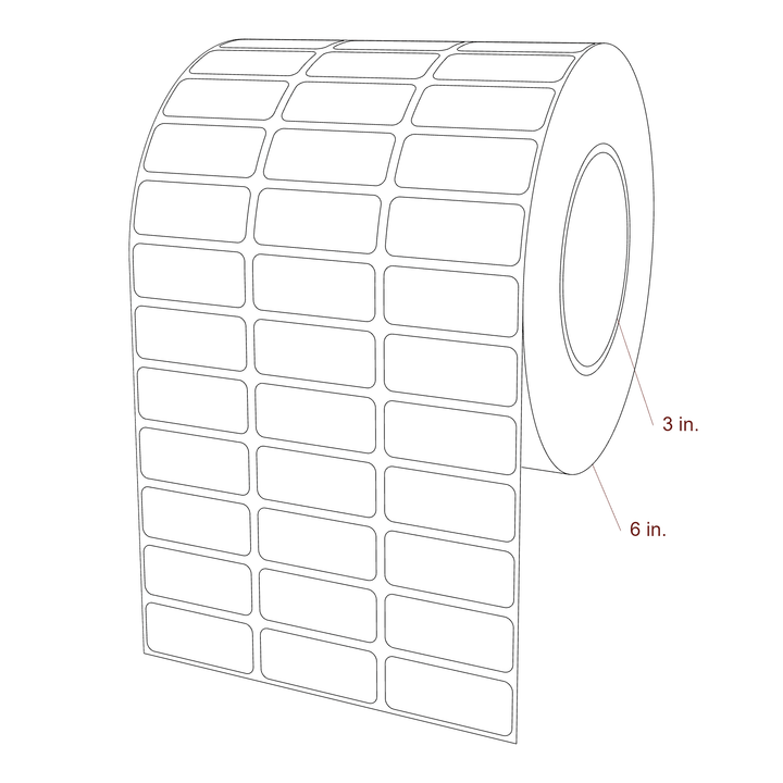 1.8" x 0.75" Rectangle Roll for Epson ColorWorks & Primera Printers; 1.8" x 0.75" Rectangle Label Diagram