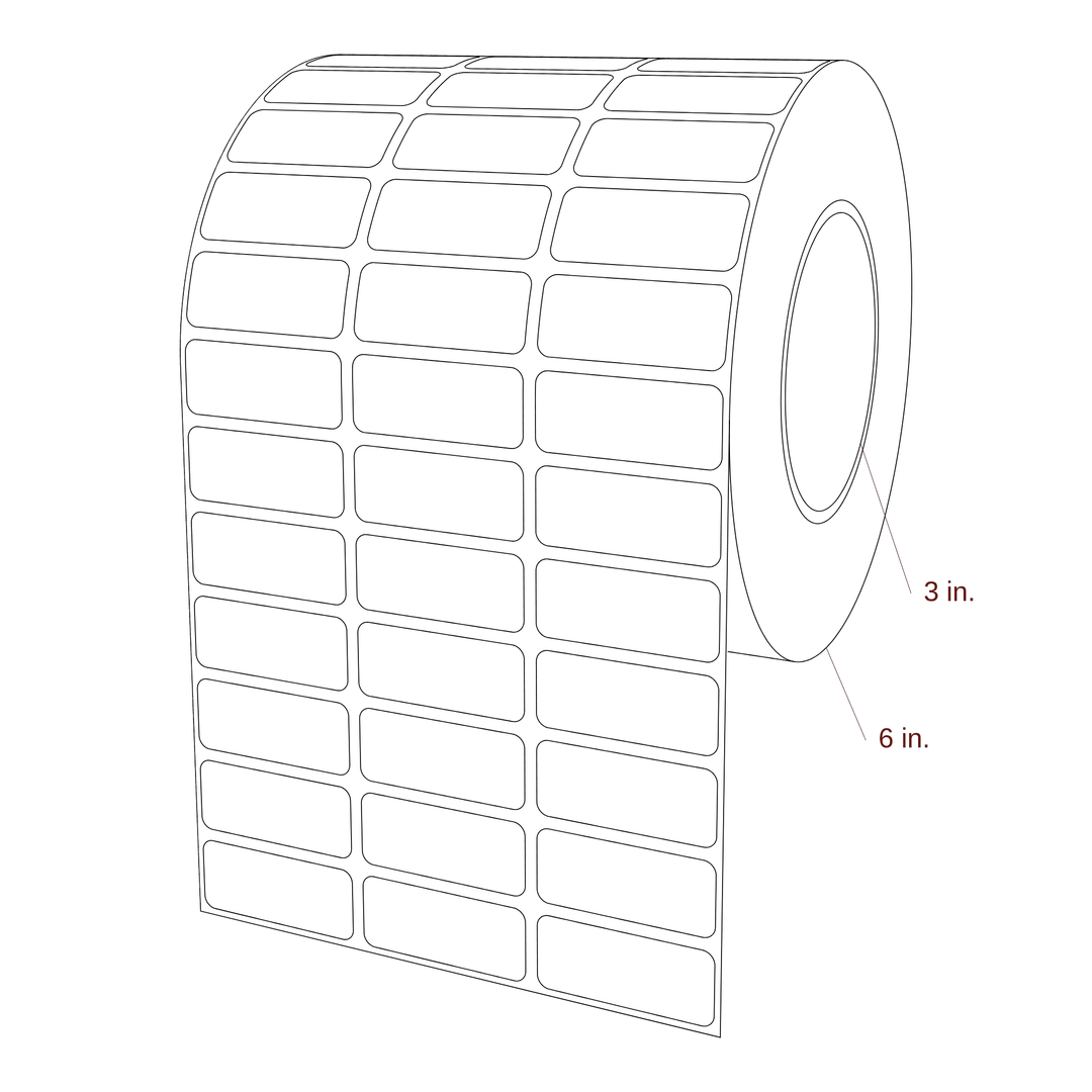 1.8" x 0.75" Rectangle Roll for Epson ColorWorks & Primera Printers; 1.8" x 0.75" Rectangle Label Diagram