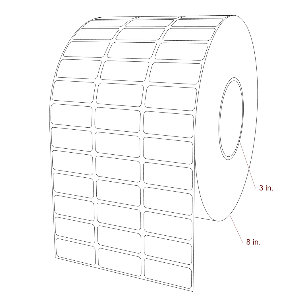 1.8" x 0.75" Inkjet Label Rolls | 3-Up | Fits Epson ColorWorks & Primera