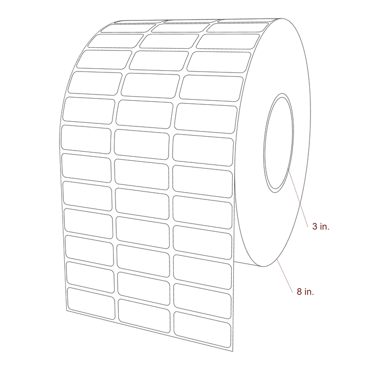 1.8" x 0.75" Inkjet Label Rolls | 3-Up | Fits Epson ColorWorks & Primera