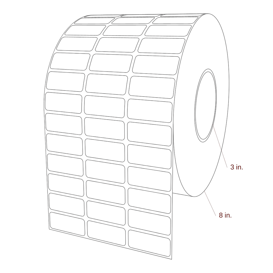 1.8" x 0.75" Inkjet Label Rolls | 3-Up | Fits Epson ColorWorks & Primera