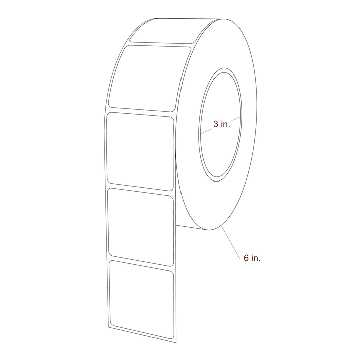 1.9375" x 1.875" Rectangle Roll for Epson ColorWorks & Primera Printers; 1.9375" x 1.875" Rectangle Label Diagram