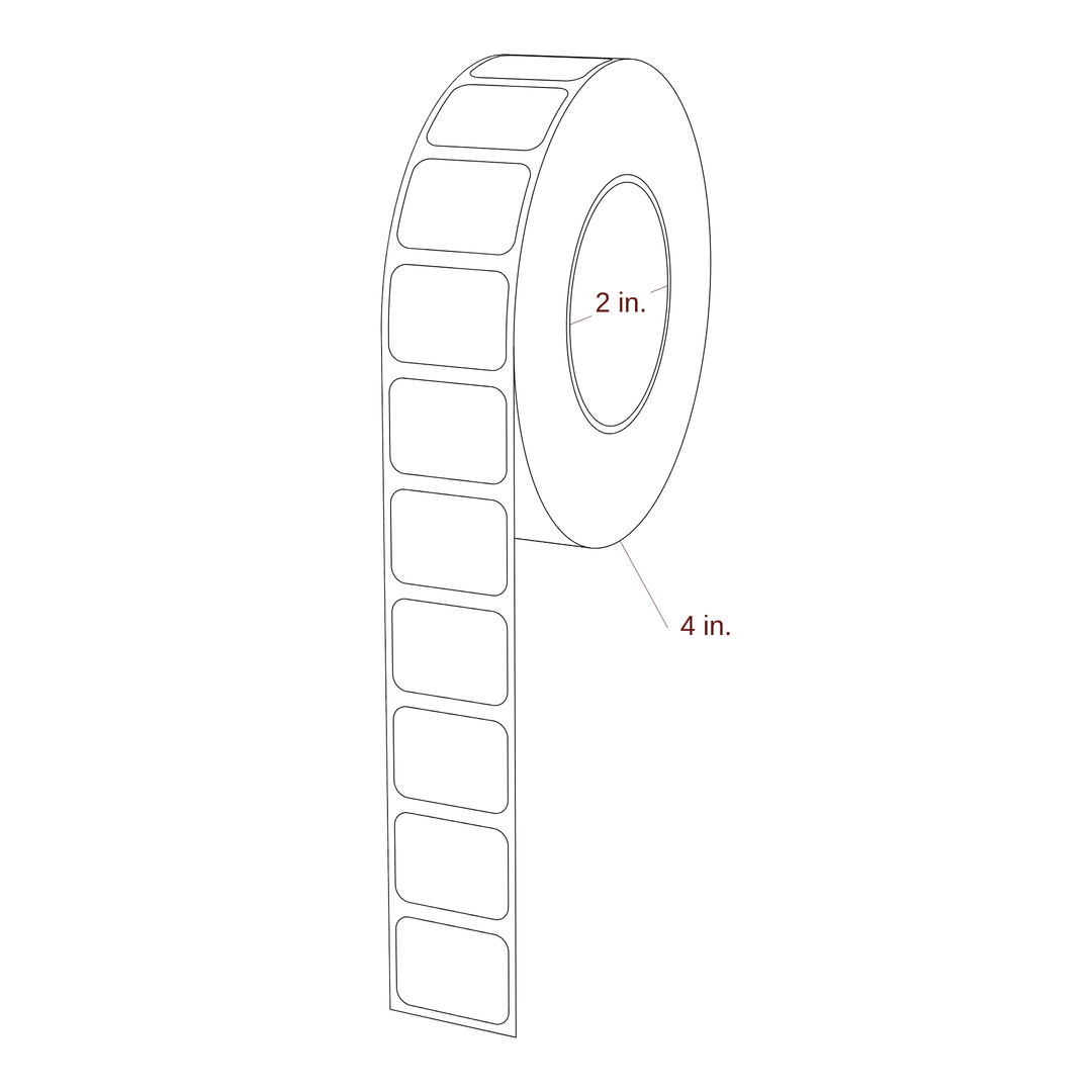 1" x 0.75" Rectangle Roll for Epson ColorWorks & Primera Printers; 1" x 0.75" Rectangle Label Diagram