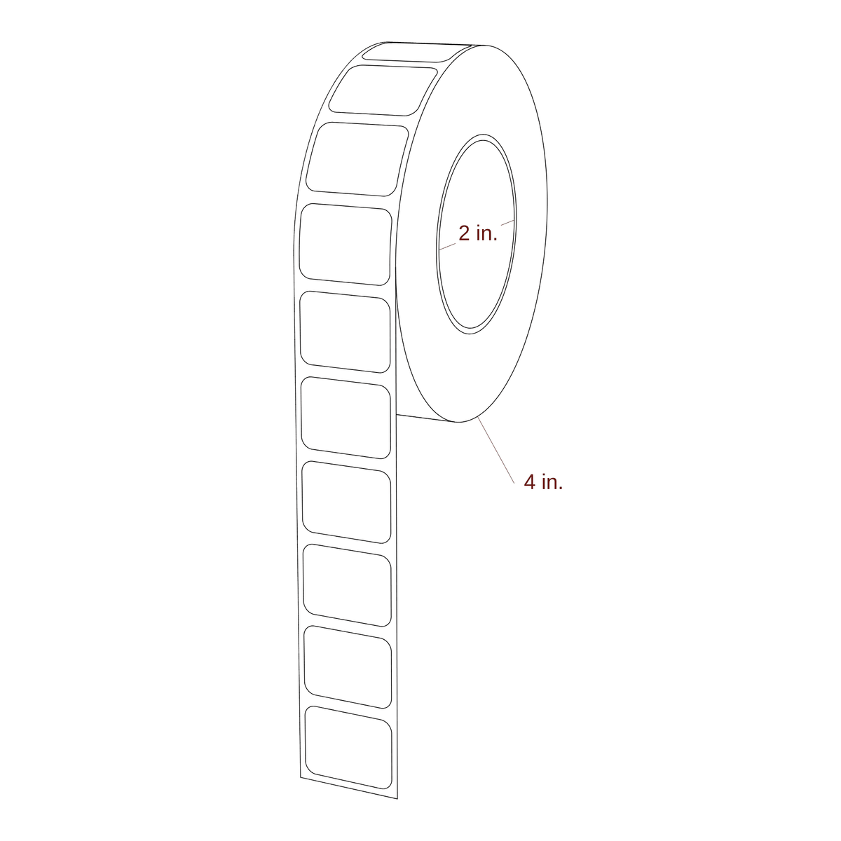 1" x 0.75" Rectangle Roll for Epson ColorWorks & Primera Printers; 1" x 0.75" Rectangle Label Diagram