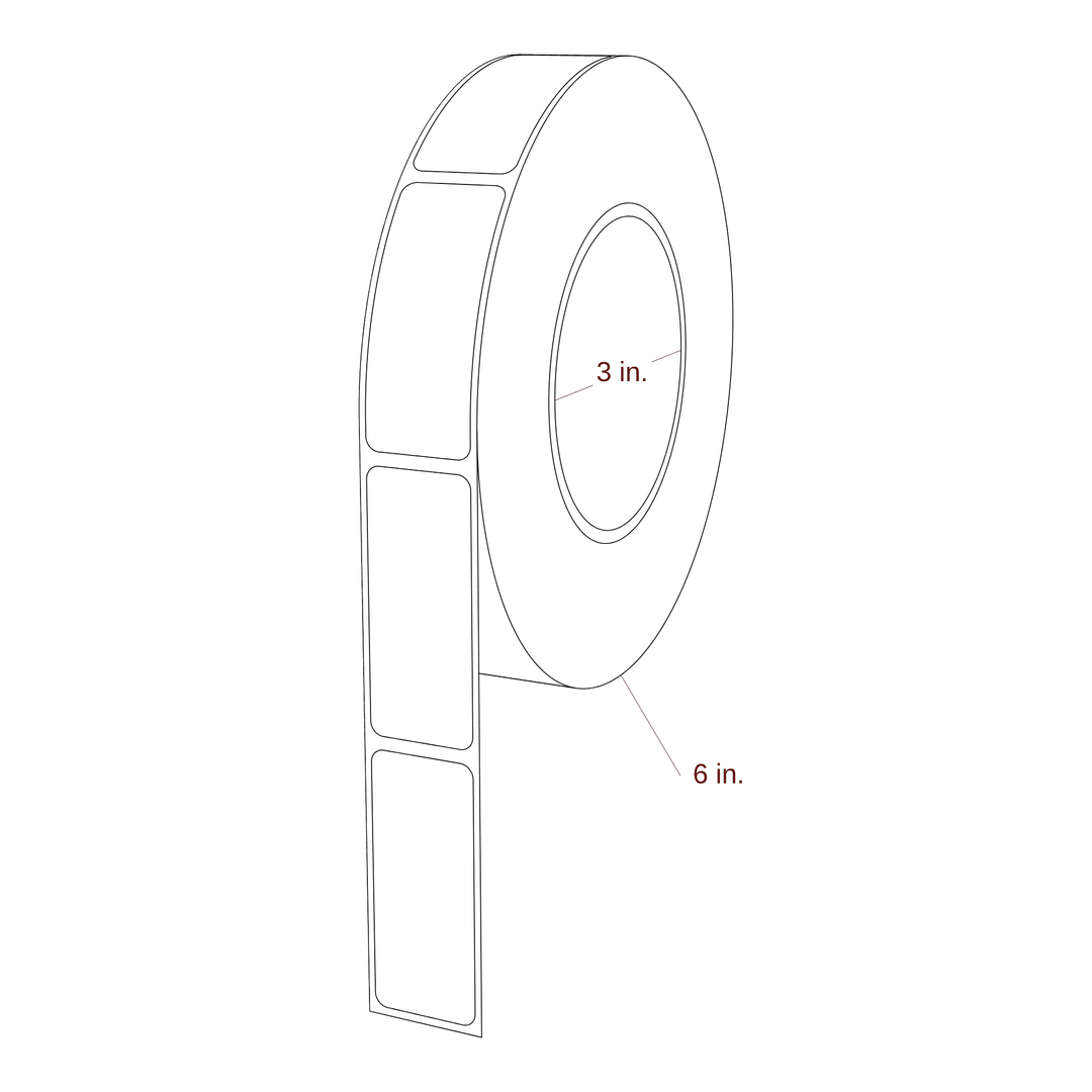 1" x 2.4" Rectangle Roll for Epson ColorWorks Printers; 1" x 2.4" Rectangle Label Diagram