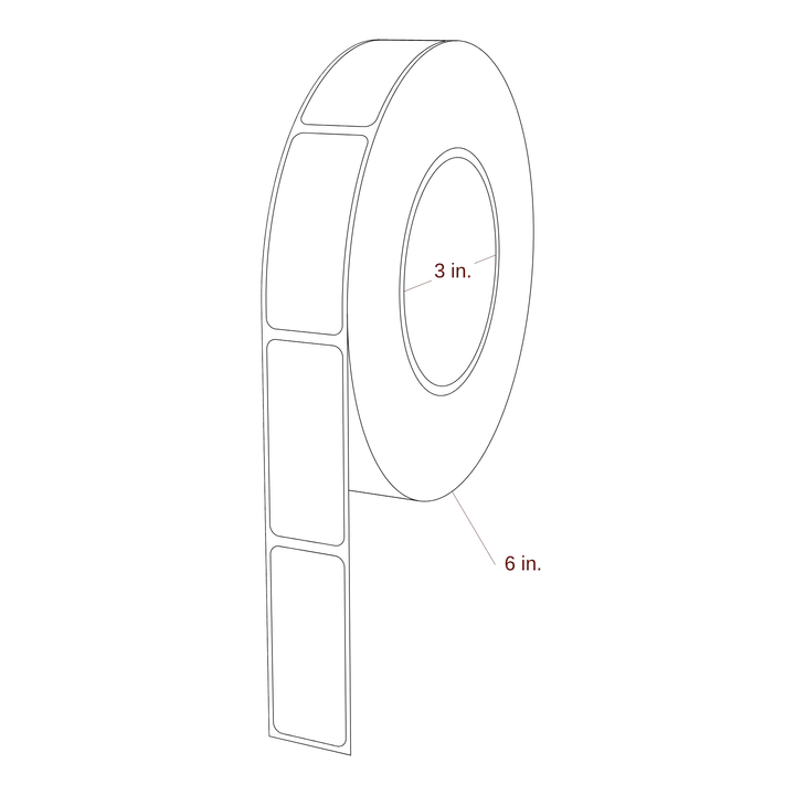 1" x 2.4" Rectangle Roll for Epson ColorWorks Printers; 1" x 2.4" Rectangle Label Diagram