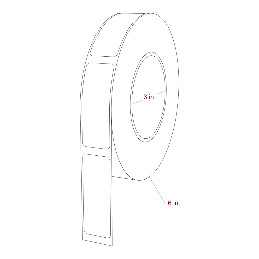 1" x 2.75" Rectangle Roll for Epson ColorWorks & Primera Printers; 1" x 2.75" Rectangle Label Diagram