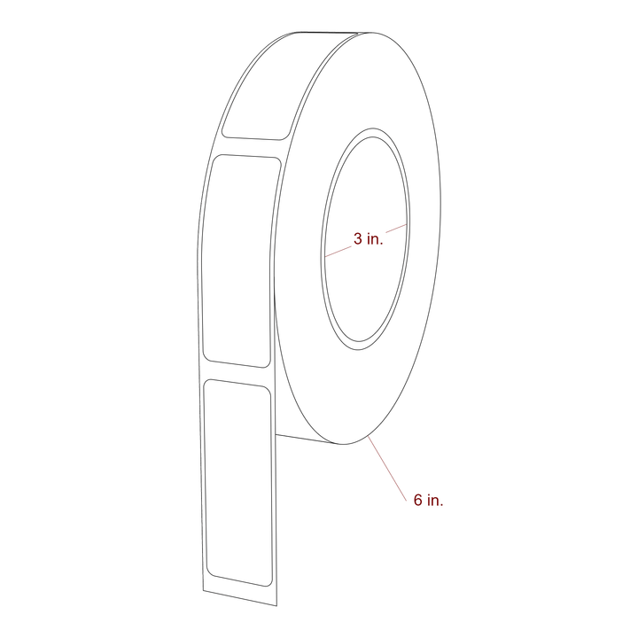 1" x 2.75" Rectangle Roll for Epson ColorWorks & Primera Printers; 1" x 2.75" Rectangle Label Diagram