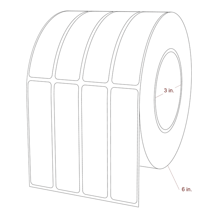 1" x 4" Rectangle Roll for Epson ColorWorks & Primera Printers; 1" x 4" Rectangle Label Diagram