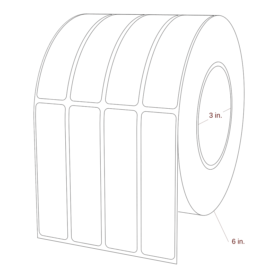1" x 4" Rectangle Roll for Epson ColorWorks Printers; 1" x 4" Rectangle Label Diagram