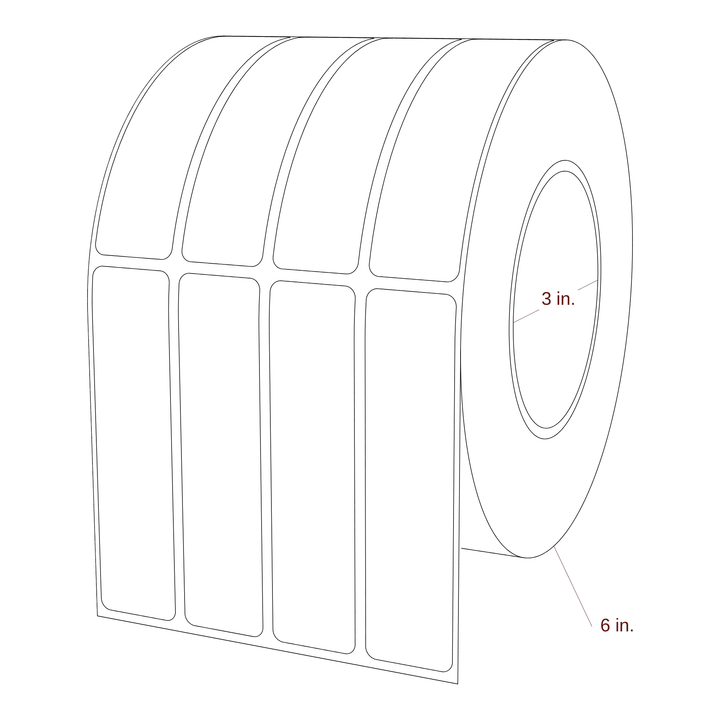 1" x 4" Rectangle Roll for Epson ColorWorks Printers; 1" x 4" Rectangle Label Diagram