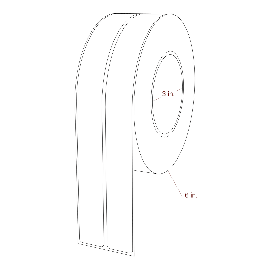 1" x 9.75" Rectangle Roll for Epson ColorWorks & Primera Printers; 1" x 9.75" Rectangle Label Diagram