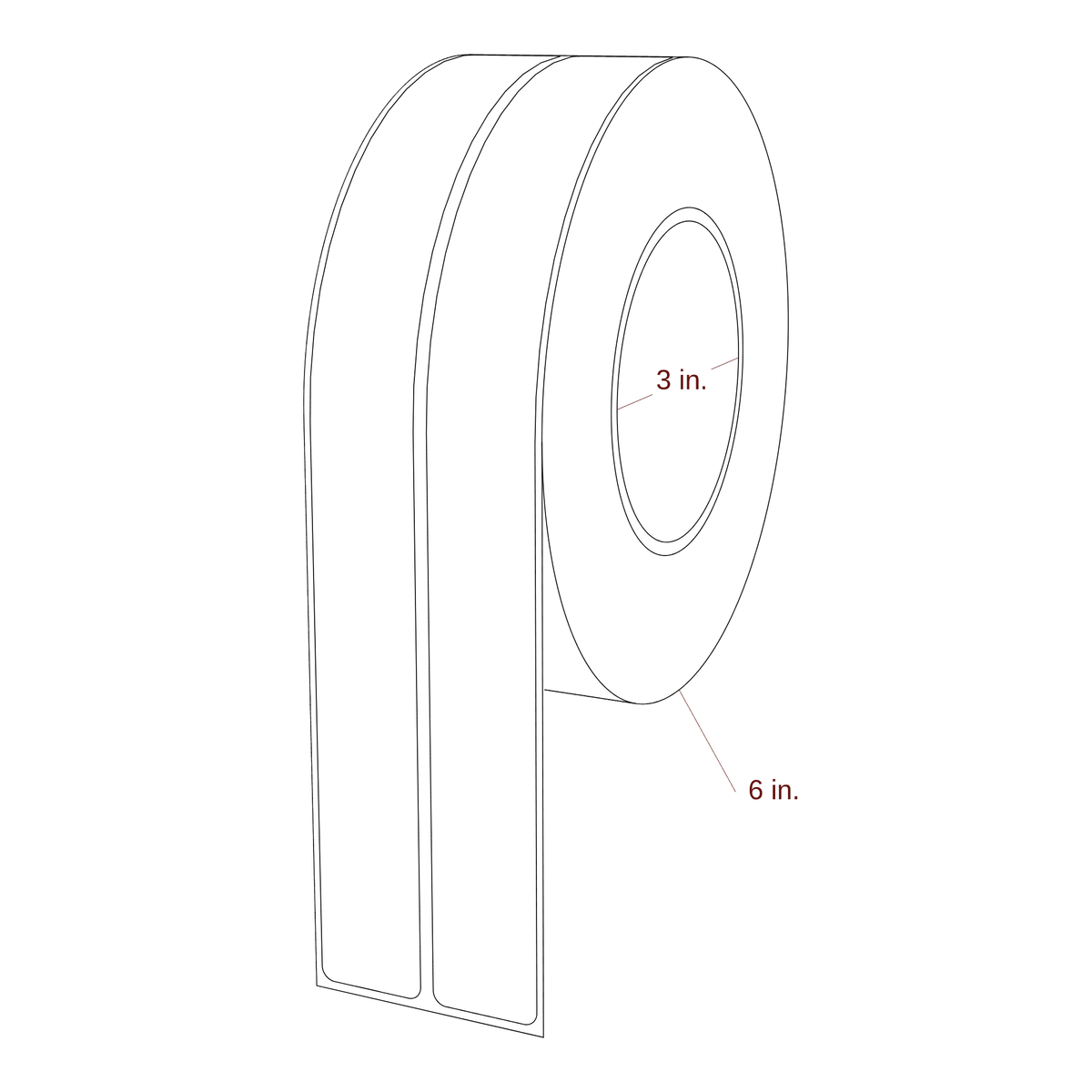 1" x 9.75" Rectangle Roll for Epson ColorWorks & Primera Printers; 1" x 9.75" Rectangle Label Diagram