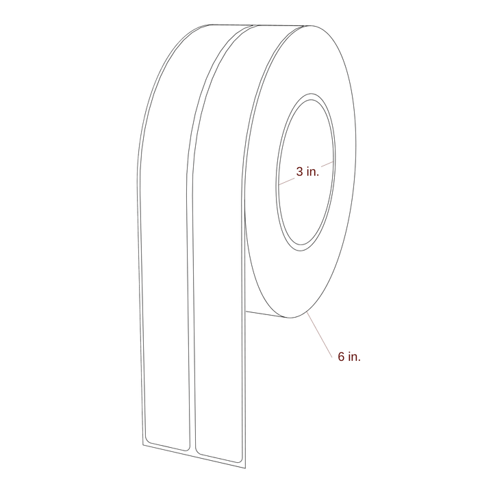 1" x 9.75" Rectangle Roll for Epson ColorWorks & Primera Printers; 1" x 9.75" Rectangle Label Diagram