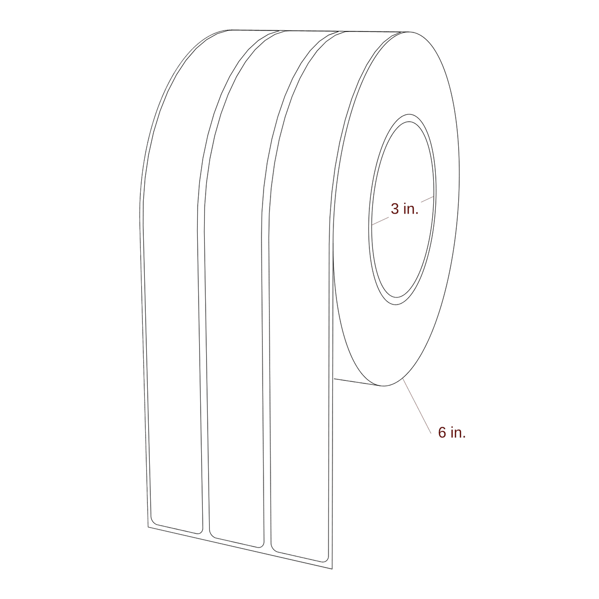 1" x 9.75" Rectangle Roll for Epson ColorWorks & Primera Printers; 1" x 9.75" Rectangle Label Diagram