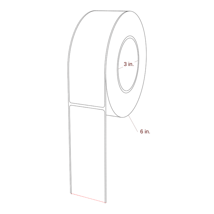 2.063" x 6.375" Rectangle Roll for Epson ColorWorks, VIPColor & Primera Printers; 2.063" x 6.375" Rectangle Label Diagram