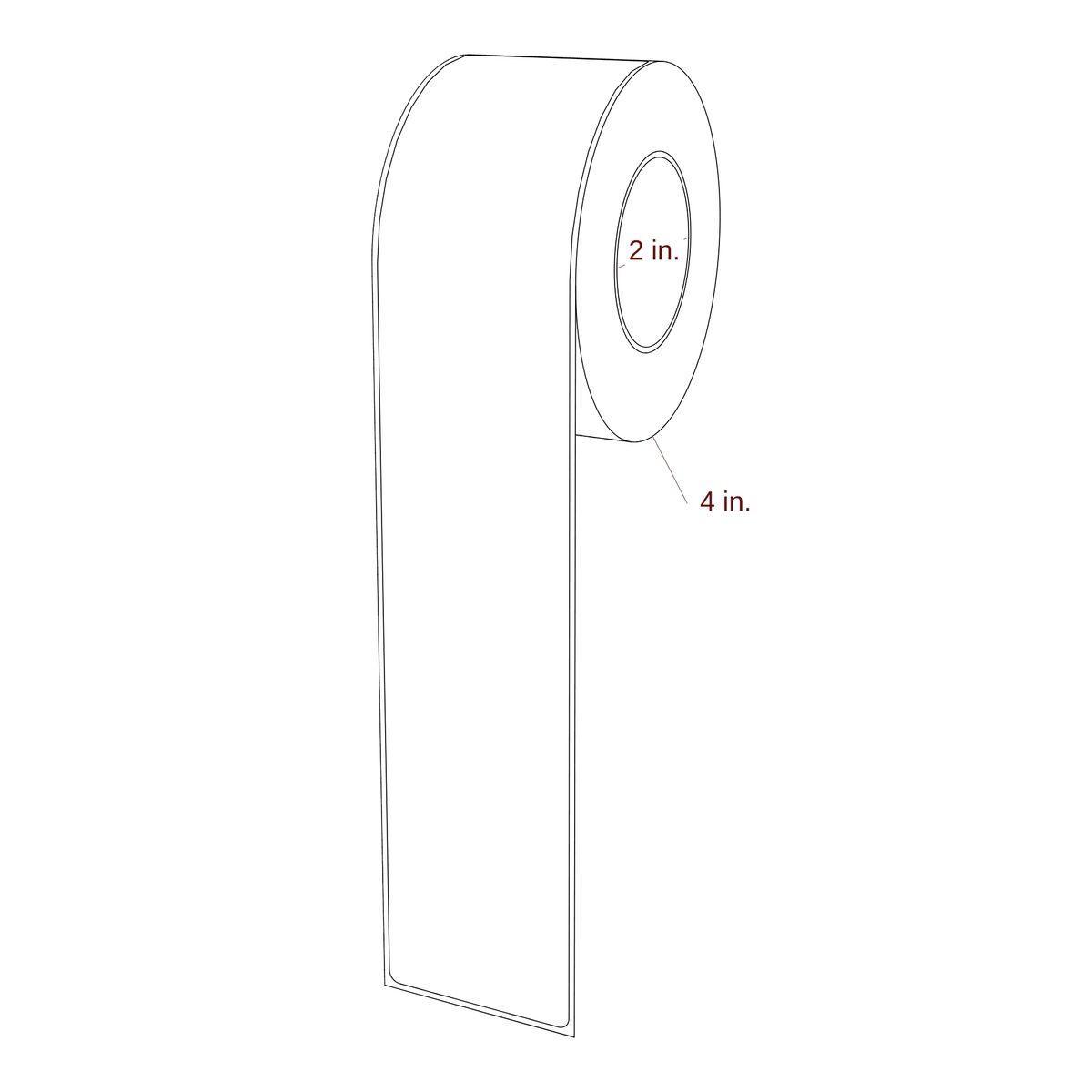 2.125" x 11" Rectangle Roll for Epson ColorWorks, VIPColor & Primera Printers; 2.125" x 11" Rectangle Label Diagram
