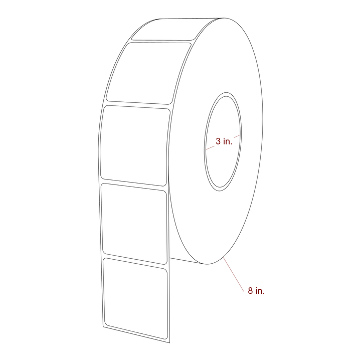 2.125" x 2.125" Rectangle Roll for Epson ColorWorks & VIPColor Printers; 2.125" x 2.125" Rectangle Label Diagram