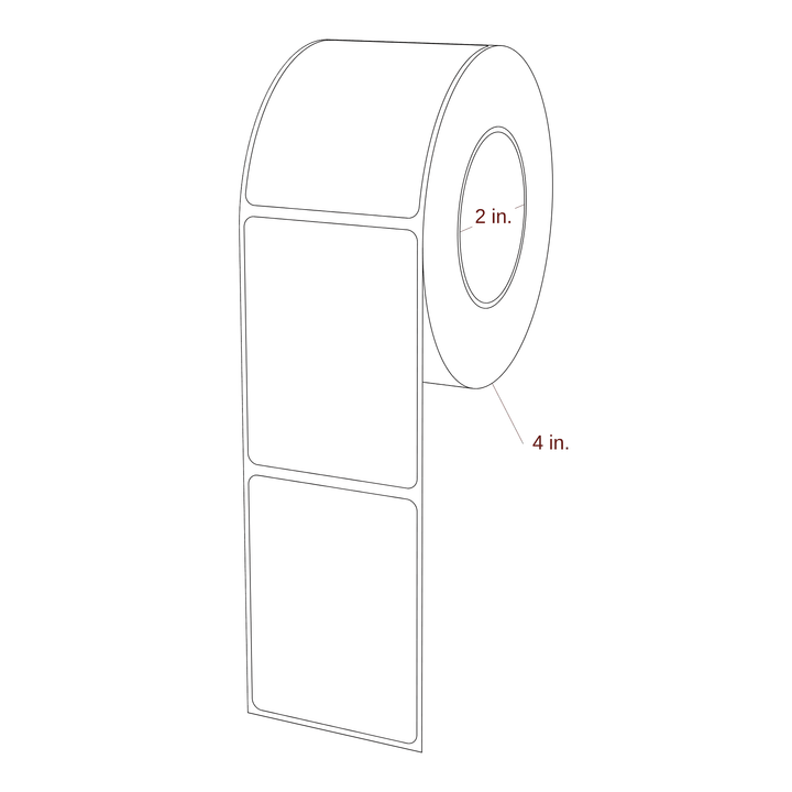 2.125" x 2.875" Rectangle Roll for Epson ColorWorks, VIPColor & Primera Printers; 2.125" x 2.875" Rectangle Label Diagram