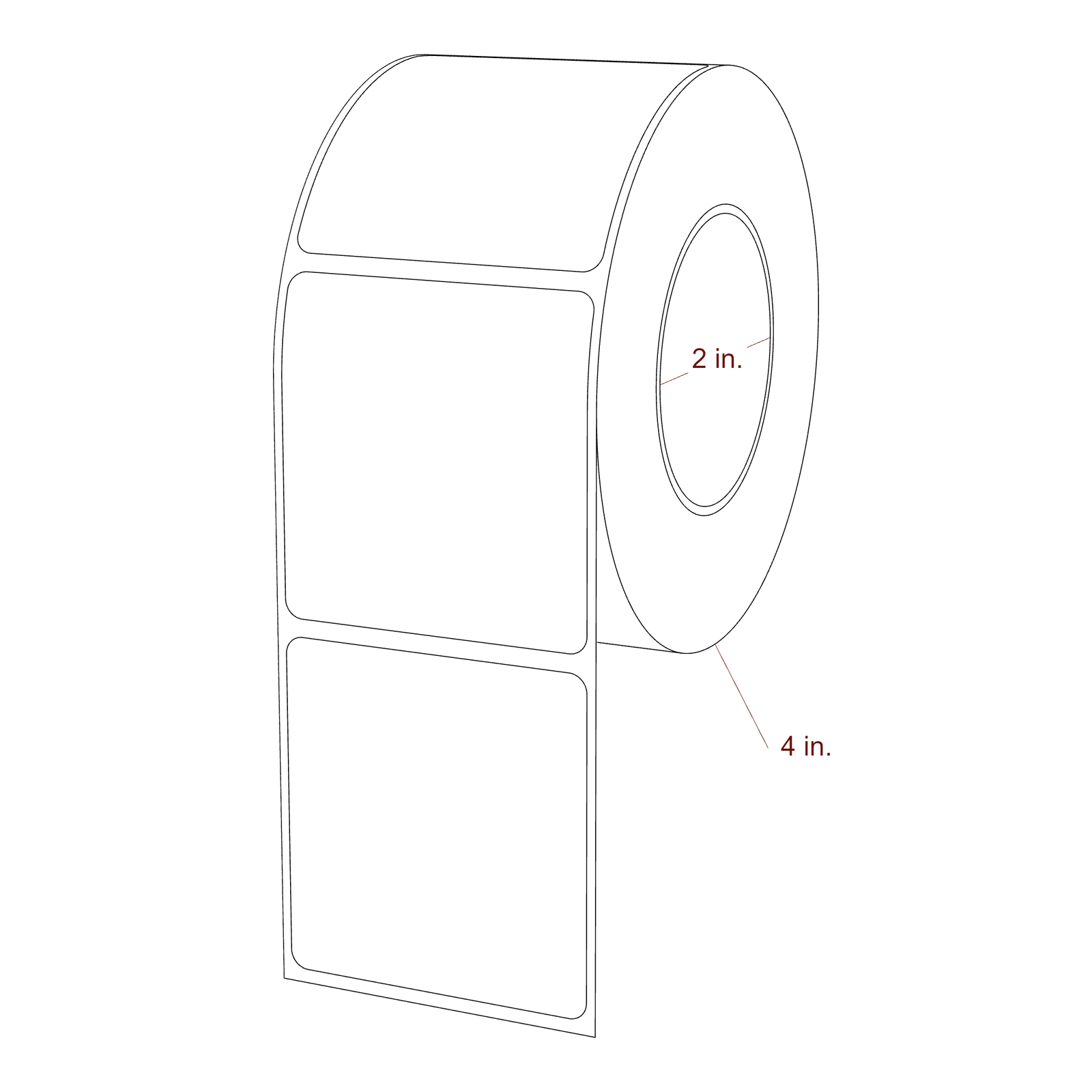 2.1875" x 2.3125" Rectangle Roll for Epson ColorWorks, VIPColor & Primera Printers; 2.1875" x 2.3125" Rectangle Label Diagram