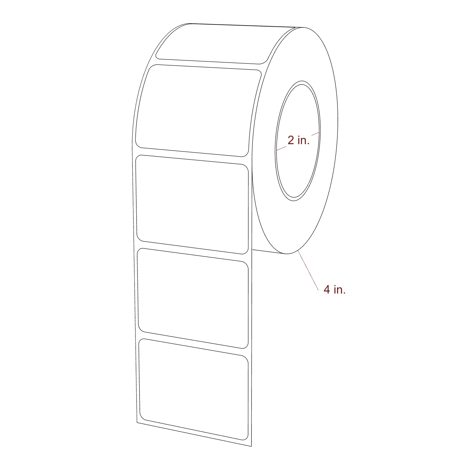 2.1" x 1.5" Rectangle Roll for Epson ColorWorks, VIPColor & Primera Printers; 2.1" x 1.5" Rectangle Label Diagram