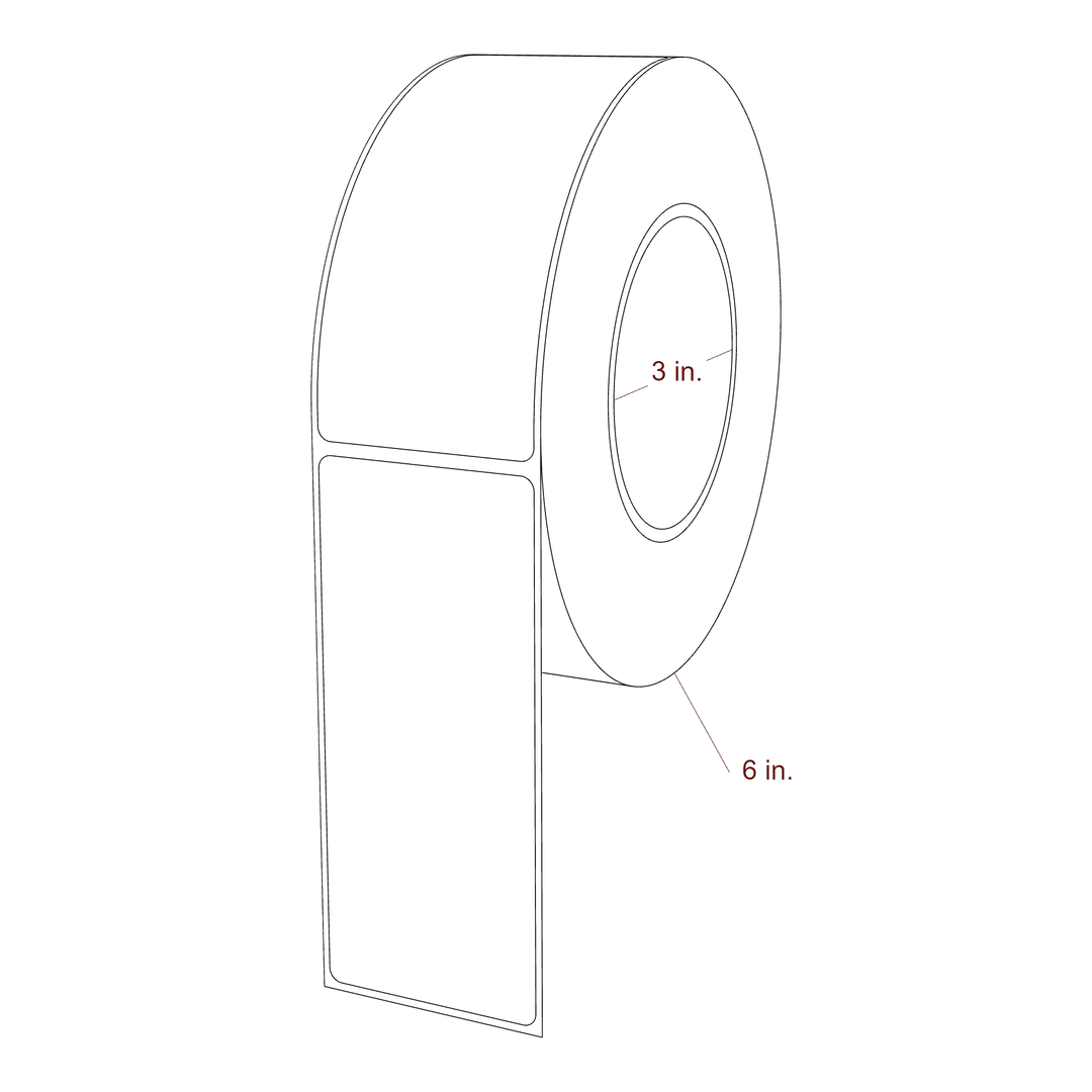 2.1" x 4.9375" Rectangle Roll for Epson ColorWorks, VIPColor & Primera Printers; 2.1" x 4.9375" Rectangle Label Diagram