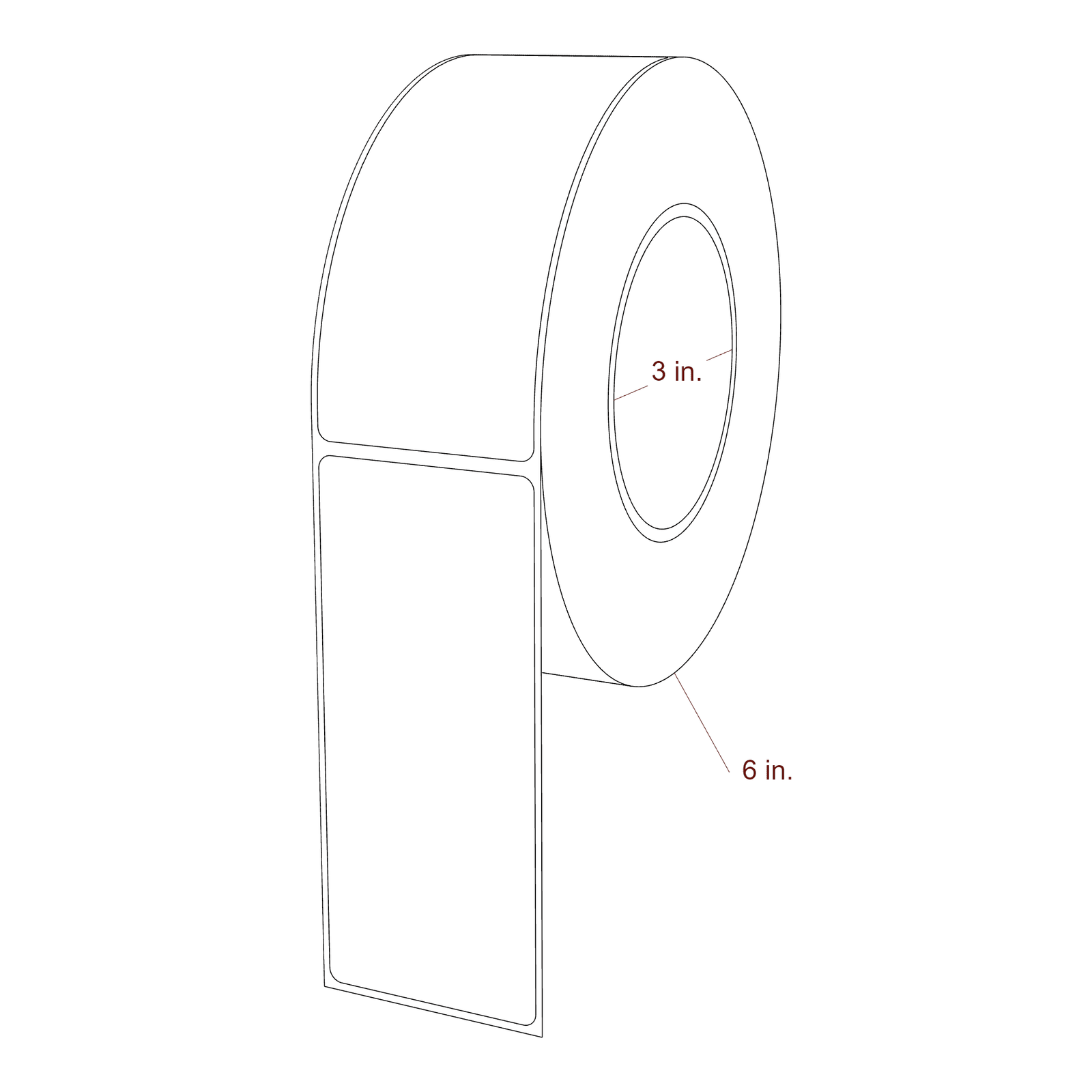 2.1" x 4.9375" Rectangle Roll for Epson ColorWorks, VIPColor & Primera Printers; 2.1" x 4.9375" Rectangle Label Diagram