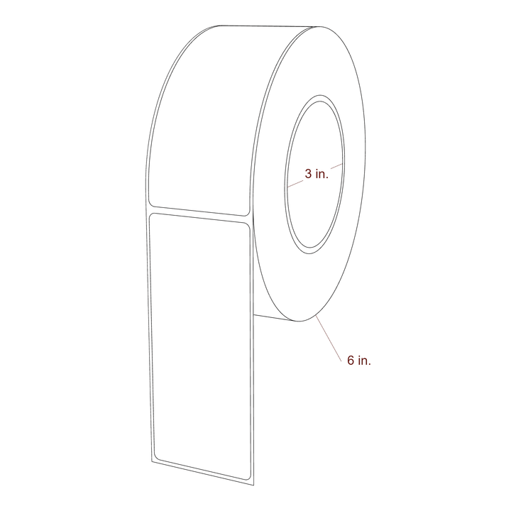 2.1" x 4.9375" Rectangle Roll for Epson ColorWorks, VIPColor & Primera Printers; 2.1" x 4.9375" Rectangle Label Diagram