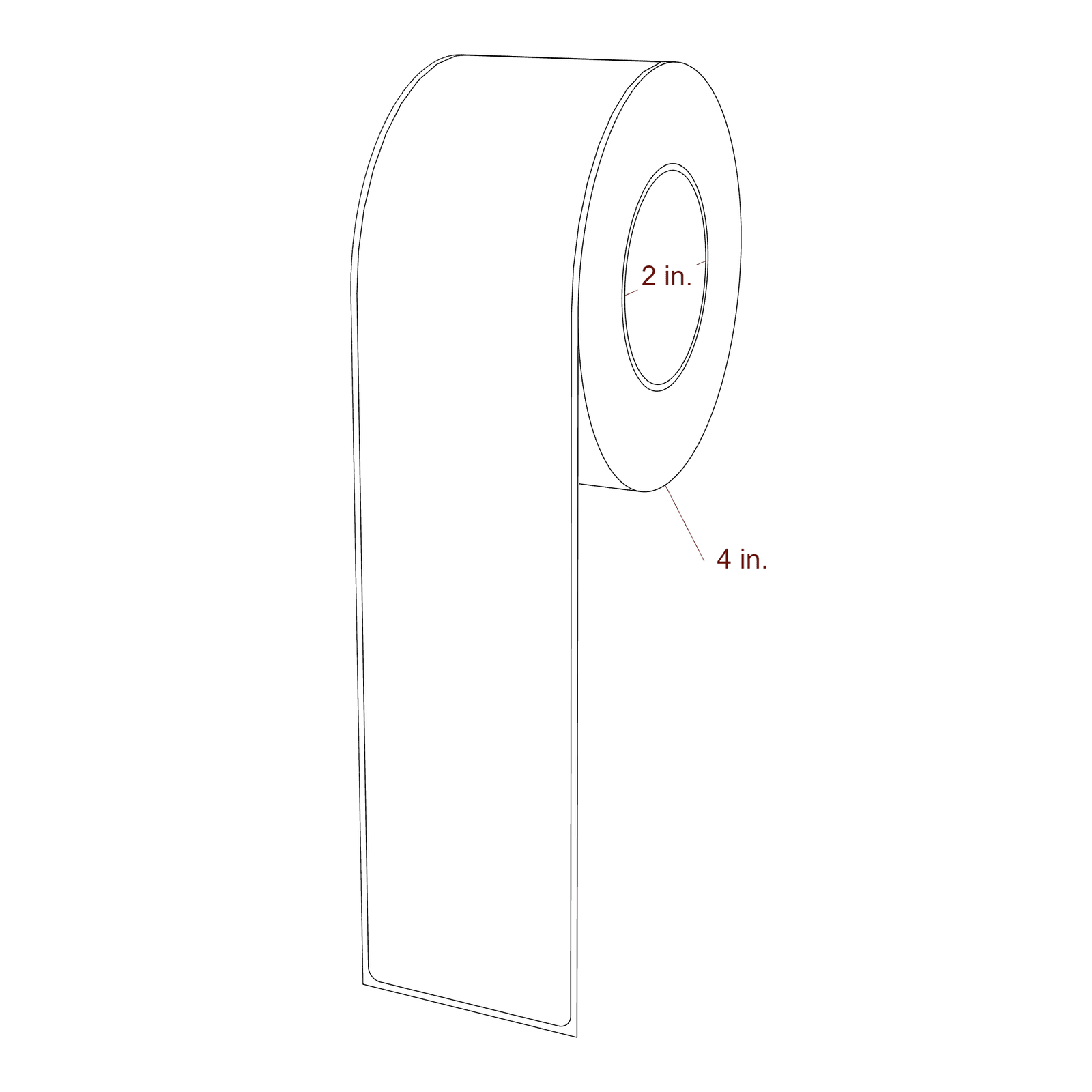 2.1" x 9.75" Rectangle Roll for Epson ColorWorks, VIPColor & Primera Printers; 2.1" x 9.75" Rectangle Label Diagram