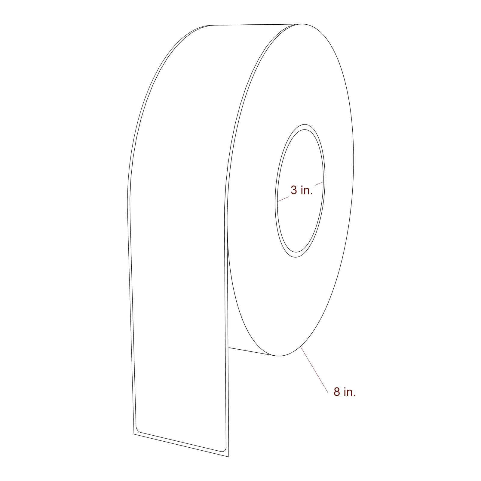 2.25" x 11" Rectangle Roll for Epson ColorWorks & VIPColor Printers; 2.25" x 11" Rectangle Label Diagram