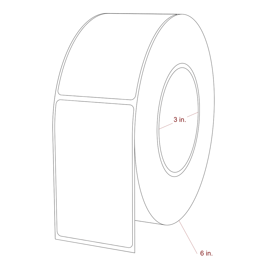 2.25" x 3.6875" Rectangle Roll for Epson ColorWorks, VIPColor & Primera Printers; 2.25" x 3.6875" Rectangle Label Diagram