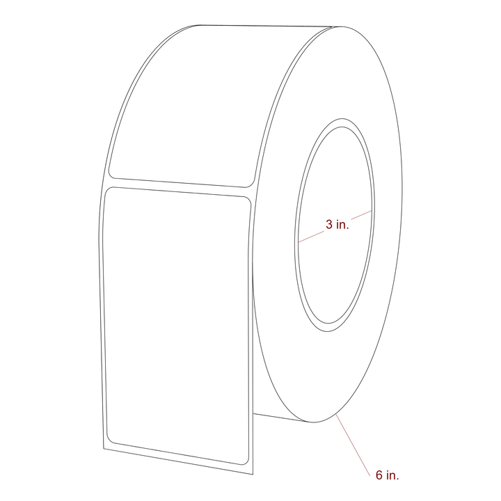 2.25" x 3.6875" Rectangle Roll for Epson ColorWorks, VIPColor & Primera Printers; 2.25" x 3.6875" Rectangle Label Diagram