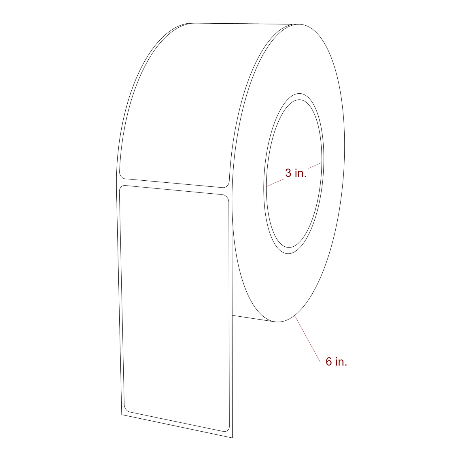 2.25" x 4.4375" Rectangle Roll for Epson ColorWorks, VIPColor & Primera Printers; 2.25" x 4.4375" Rectangle Label Diagram