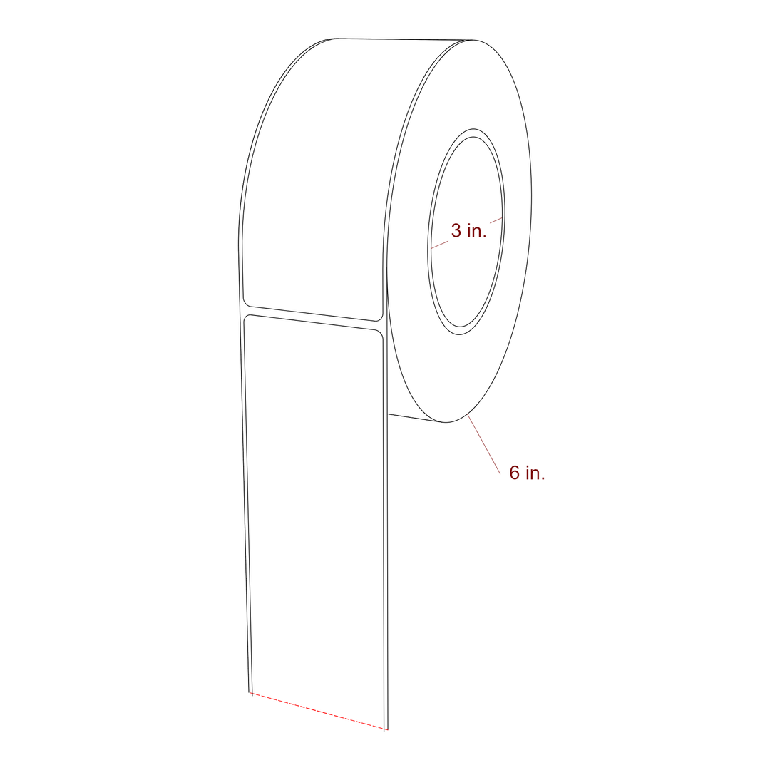 2.25" x 5.4375" Rectangle Roll for Epson ColorWorks, VIPColor & Primera Printers; 2.25" x 5.4375" Rectangle Label Diagram