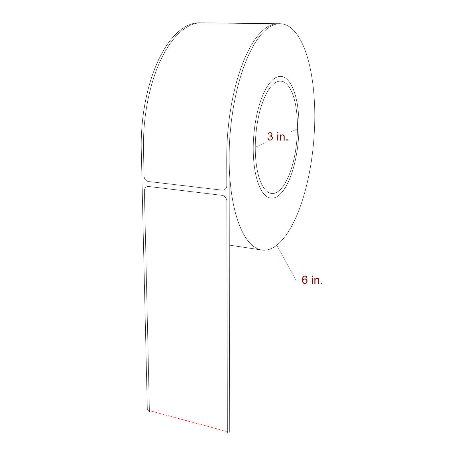 2.25" x 5.4375" Rectangle Roll for Epson ColorWorks, VIPColor & Primera Printers; 2.25" x 5.4375" Rectangle Label Diagram