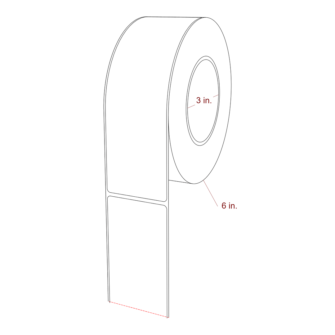 2.25" x 7.5" Rectangle Roll for Epson ColorWorks, VIPColor & Primera Printers; 2.25" x 7.5" Rectangle Label Diagram