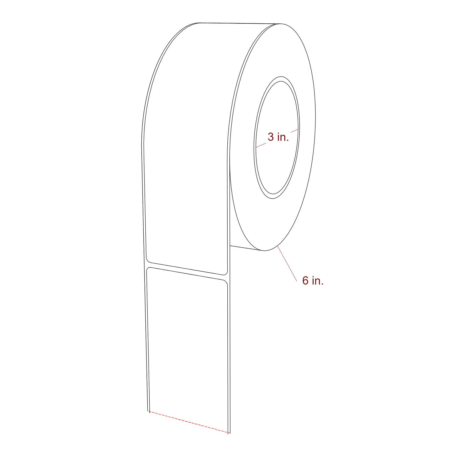 2.25" x 7.5" Rectangle Roll for Epson ColorWorks, VIPColor & Primera Printers; 2.25" x 7.5" Rectangle Label Diagram