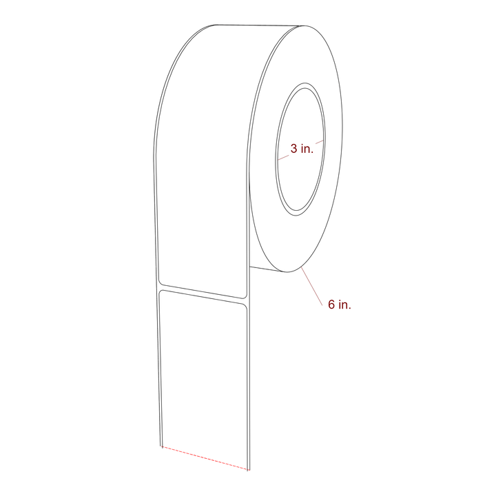 2.25" x 7.5" Rectangle Roll for Epson ColorWorks, VIPColor & Primera Printers; 2.25" x 7.5" Rectangle Label Diagram