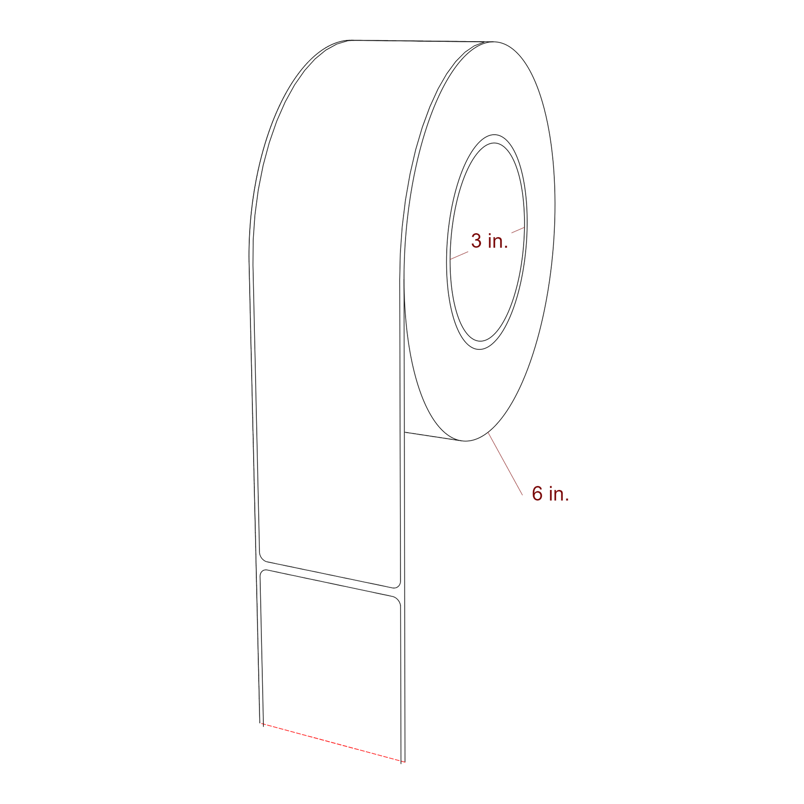 2.25" x 9" Rectangle Roll for Epson ColorWorks, VIPColor & Primera Printers; 2.25" x 9" Rectangle Label Diagram