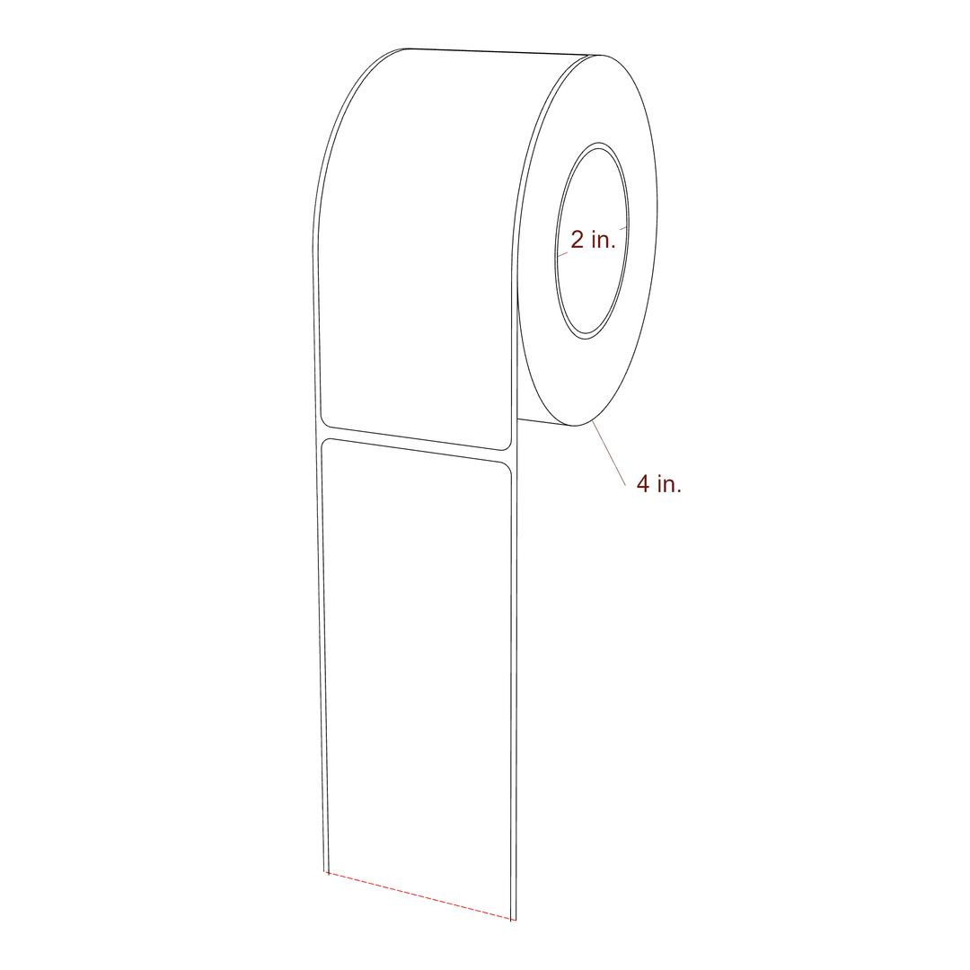 2.2" x 5" Rectangle Roll for Epson ColorWorks, VIPColor & Primera Printers; 2.2" x 5" Rectangle Label Diagram